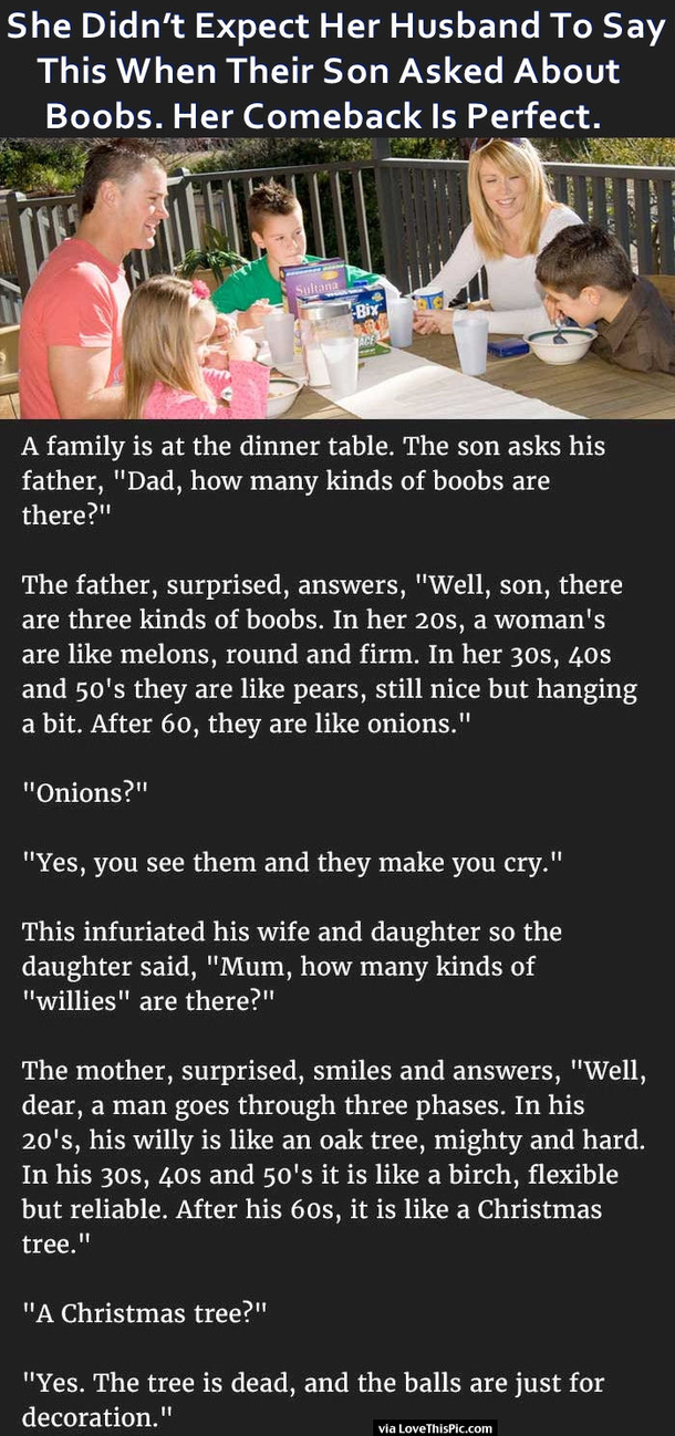 She Did Not Expect Her Husband To Say This When Their Son Asked About Boobs But Her Comeback Is Perfect
