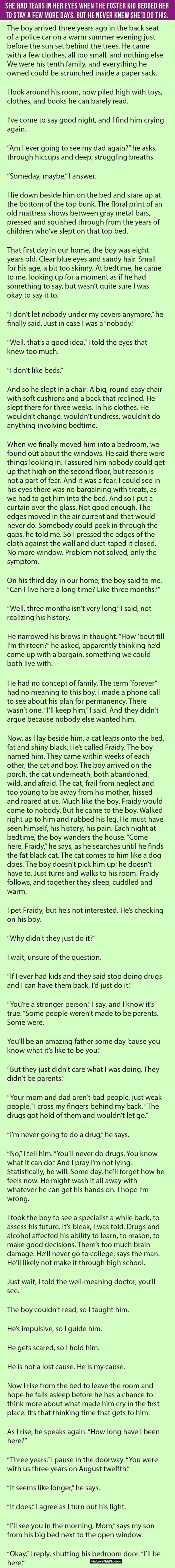 She Had Tears In Her Eyes When The Foster Kid Begged Her To Stay A Few More Days But He Never Knew She’d Do This.