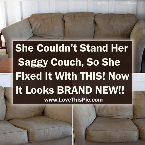 She Hated The Look Of Her Saggy Couch So She Fixed It With THIS And Now It Looks BRAND NEW!