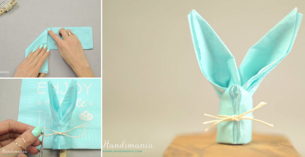 She Started By Folding A Napkin In Half. Moments   Later? Wow! Perfect For Easter. - picture 2