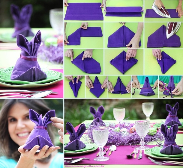 She Started By Folding A Napkin In Half. Moments   Later? Wow! Perfect For Easter. - picture 8