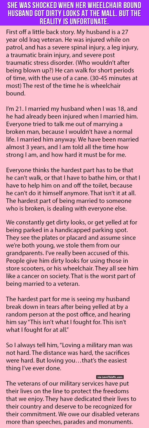 She Was Shocked When Her Wheelchair Bound Husband Got Dirty Looks At The Mall But The Reality Is Unfortunate.