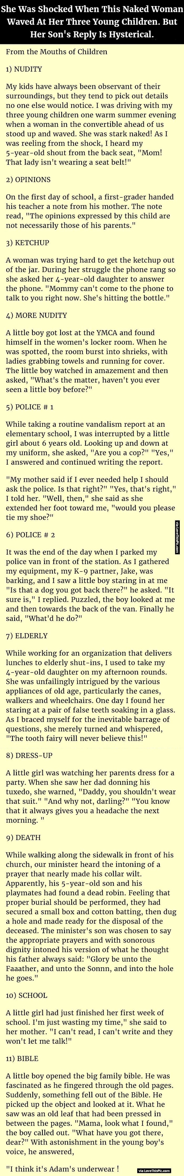 She Was Shocked When This Naked Woman Waved At Her Three Young Children But Her Son’s Reply Is Hysterical