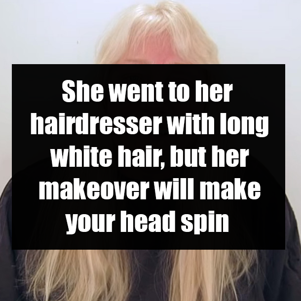She went to her hairdresser with long white hair, but her makeover will make your head spin
