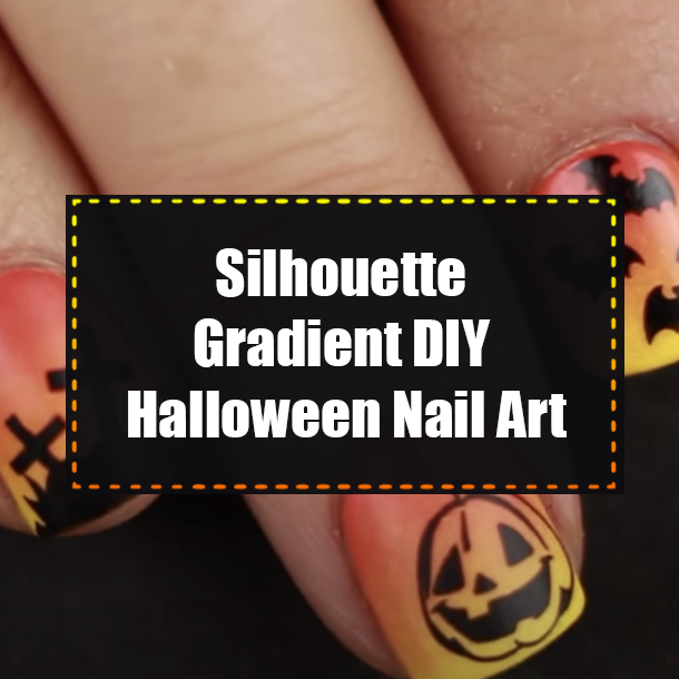 Silhouette Gradient DIY Halloween Nail Art