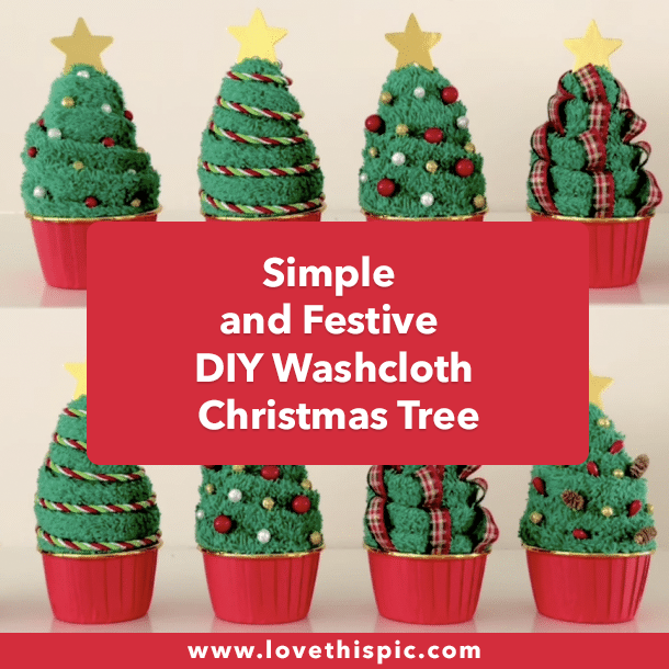 Simple and Festive DIY Washcloth Christmas Tree