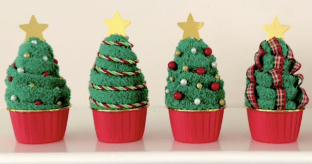 Simple and Festive DIY Washcloth Christmas Tree - picture 2