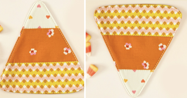 Simple Sewing Tutorial for Adorable Candy Corn Coasters - picture 2