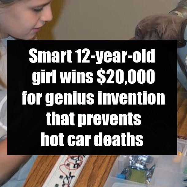Smart 12-year-old girl wins $20,000 for genius invention that prevents hot car deaths