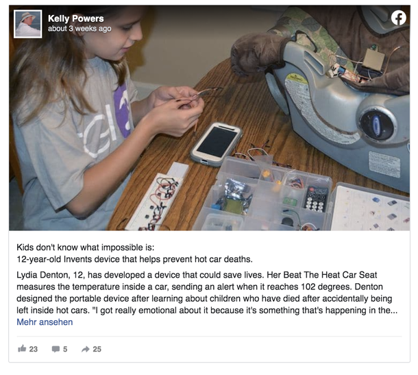 Smart 12-year-old girl wins $20,000 for genius invention that prevents hot car deaths - picture 2
