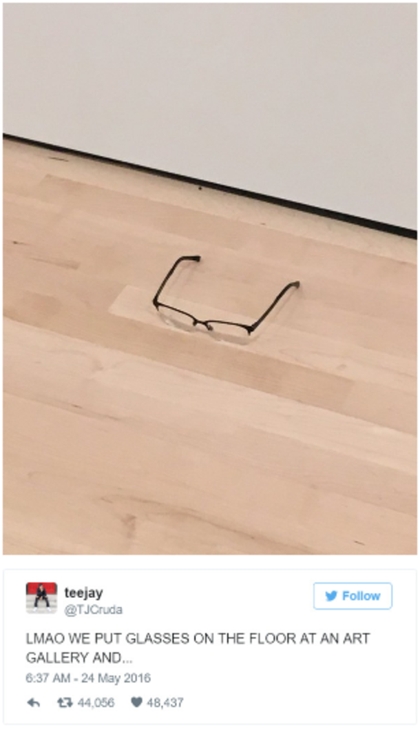 Someone Put Glasses On This Museum Floor And Visitors Thought It Was A Work Of Art - picture 2