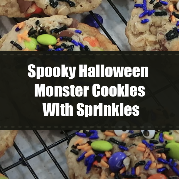 Spooky Halloween Monster Cookies With Sprinkles