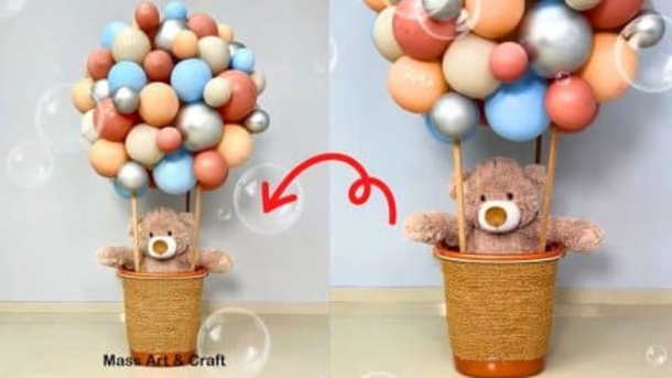 Step-by-Step Guide to Making a Super Cute Teddy Bear Hot Air Balloon Decoration at Home! - picture 2