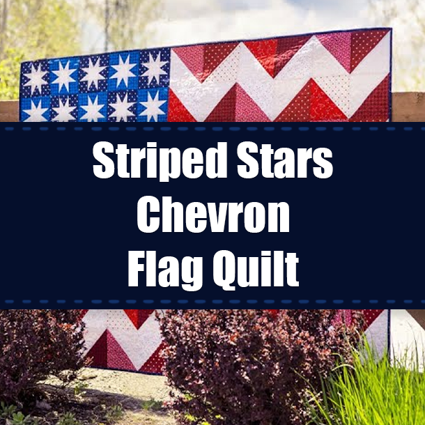 Striped Stars Chevron Flag Quilt