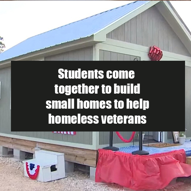 Students come together to build small homes to help homeless veterans