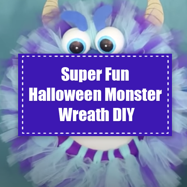 Super Fun Halloween Monster Wreath DIY