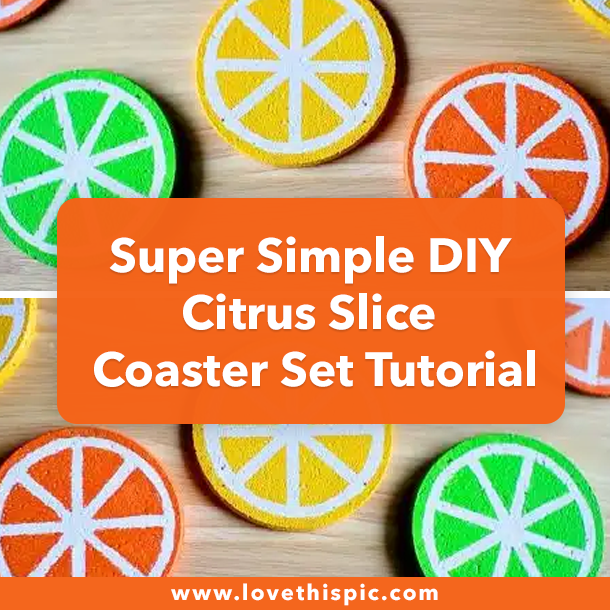 Super Simple DIY Citrus Slice Coaster Set Tutorial