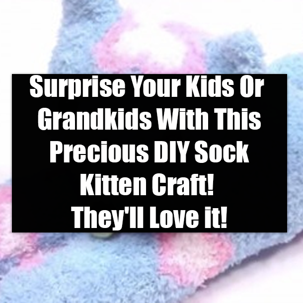 Surprise Your Kids Or Grandkids With This Precious DIY Sock Kitten Craft! They'll Love it!
