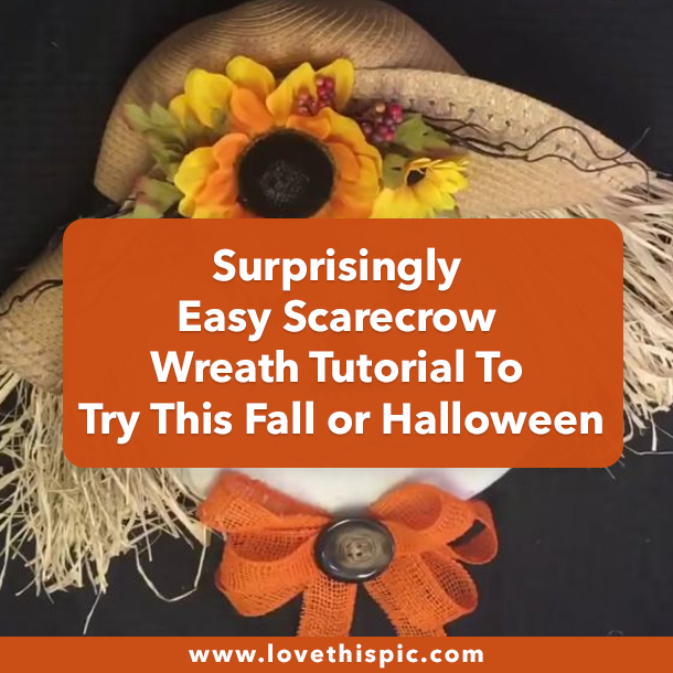 Surprisingly Easy Scarecrow Wreath Tutorial To Try This Fall or Halloween