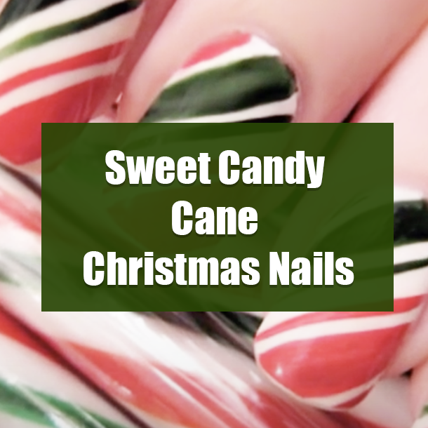 Sweet Candy Cane Christmas Nails