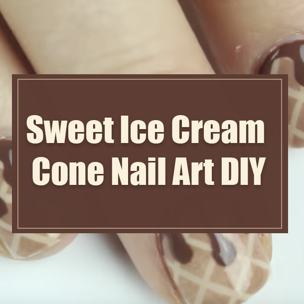 Sweet Ice Cream Cone Nail Art DIY
