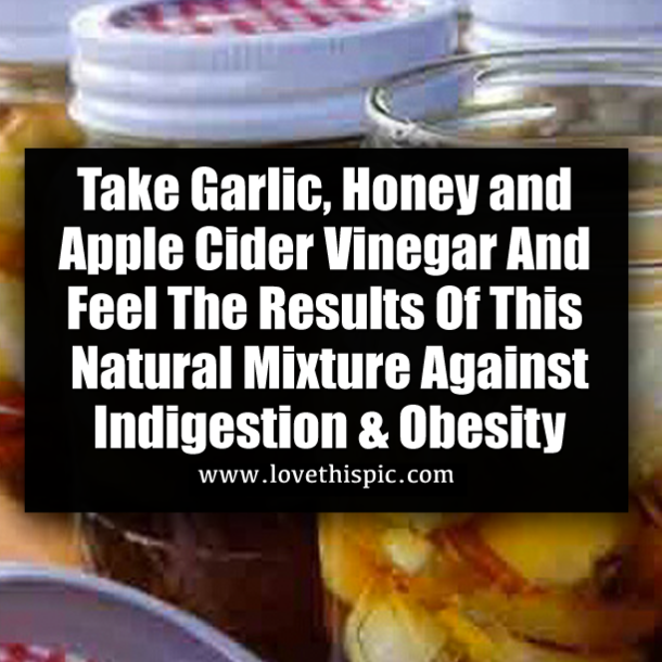 Take Garlic, Honey and Apple Cider Vinegar And Feel The Results Of This Natural Mixture Against Indigestion, Obesity
