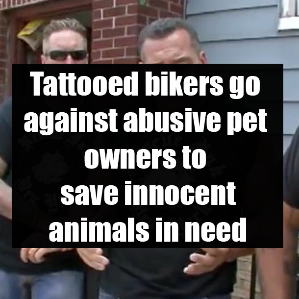 Tattooed bikers go against abusive pet owners to save innocent animals in need