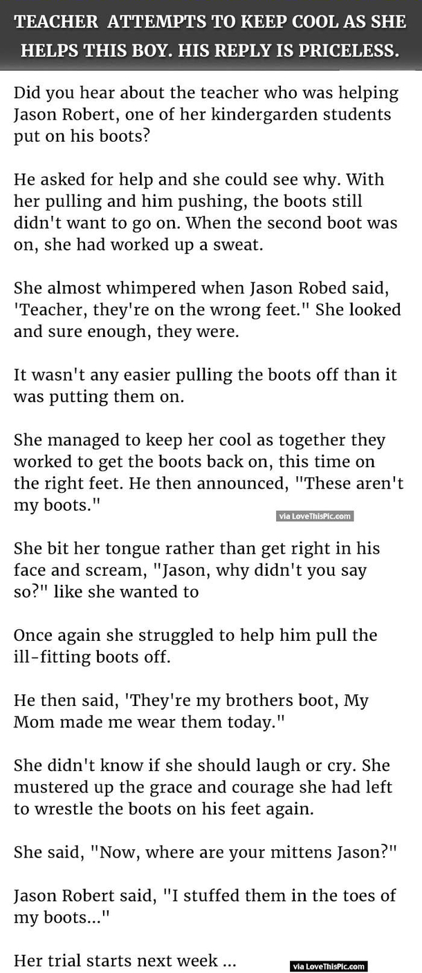 Teacher Attempts To Keep Cool As She Helps This Boy But His Reply Is Priceless.