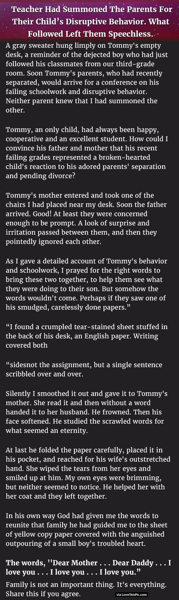 Teacher Had Summoned The Parents For Their Child's Disruptive Behavior But What Followed Left Them Speechless.