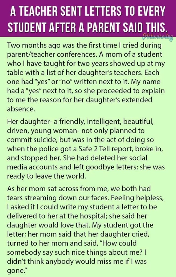 Teacher Writes Letters To Her Students After A Parent Said This To Her During A Conference - picture 2
