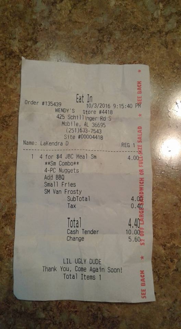 Teen Left Crying After Seeing 3-Word Name On Bottom Of His Receipt - picture 3