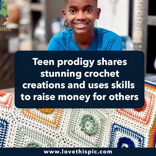 Teen prodigy shares stunning crochet creations and uses skills to raise money for others