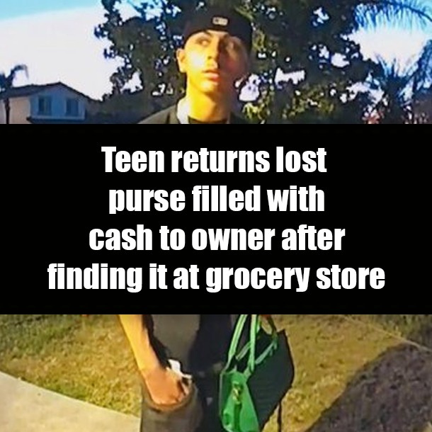 Teen returns lost purse filled with cash to owner after finding it at grocery store