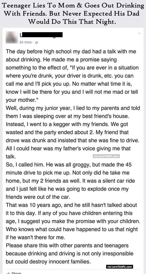 Teenager Lies To Mom & Goes Out Drinking With Friends But Never Expected His Dad Would Do This That Night.