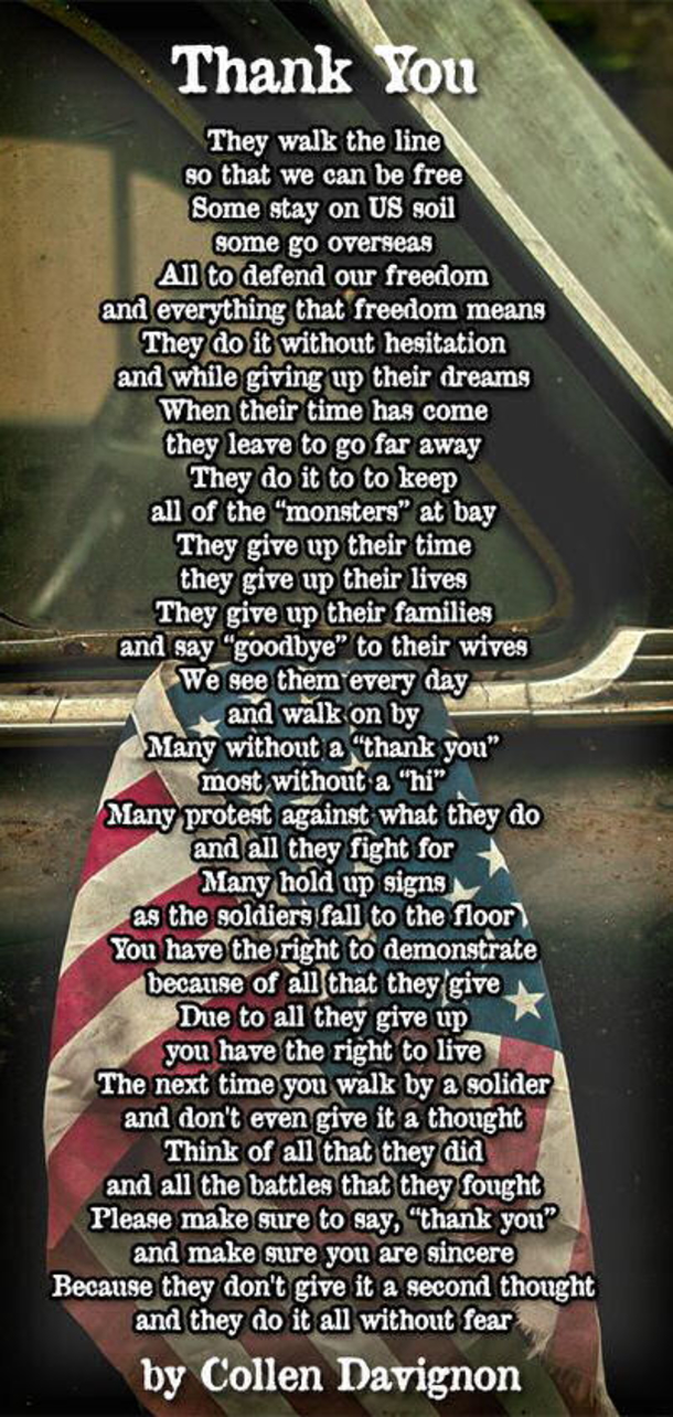 Thank You Soldiers For Our Freedom....
