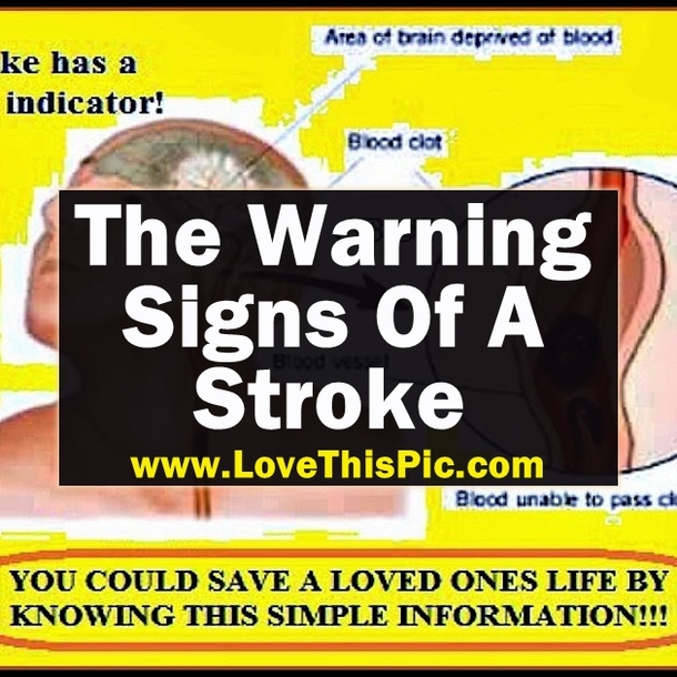 The Warning Signs Of A Stroke. Knowing This Could Save A Life...