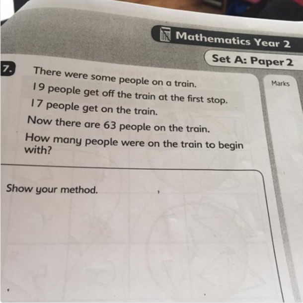 These parents are having a challenging time answering this math question meant for kids - picture 2