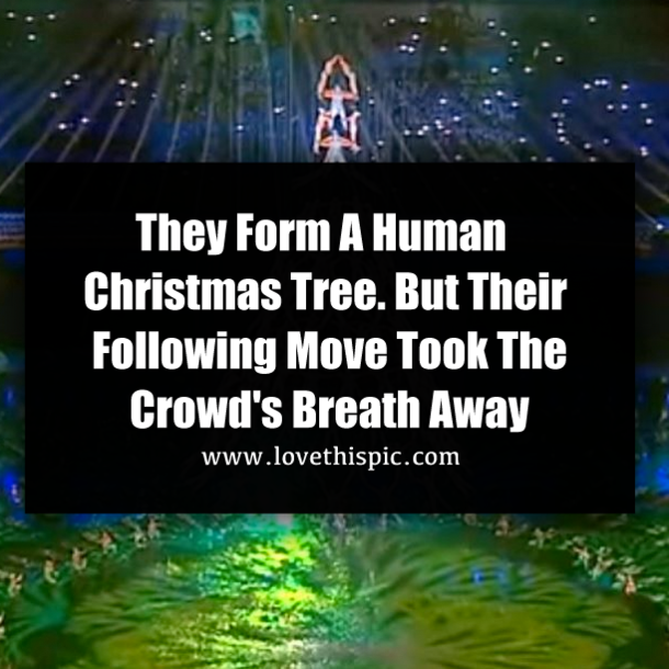 They Form A Human Christmas Tree. But Their Following Move Took The Crowd's Breath Away