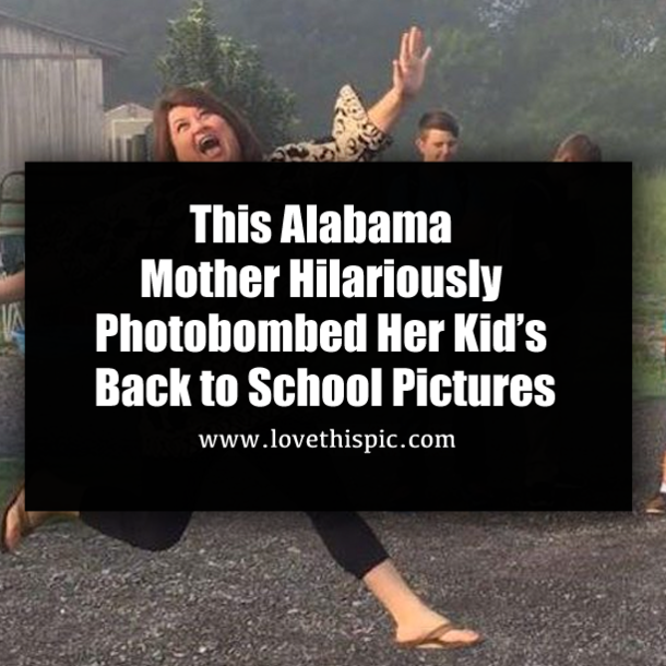 This Alabama Mother Hilariously Photobombed Her Kid’s Back to School Pictures