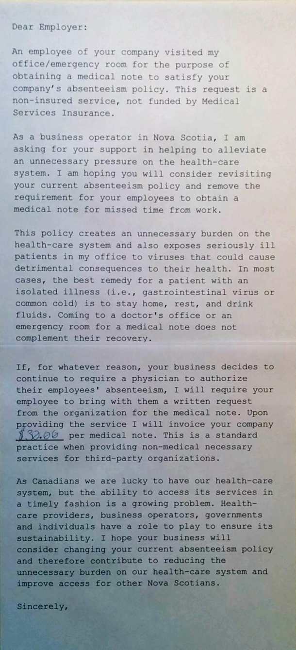 This Annoyed Doctor Gives Best Response Ever To A “Sick Note” Request. This Is Gold!