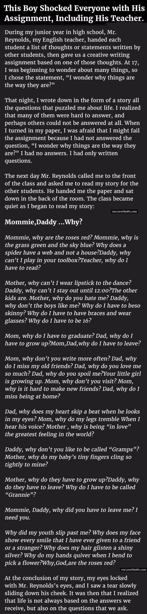 This Boy Shocked Everyone With His Assignment Including His Teacher