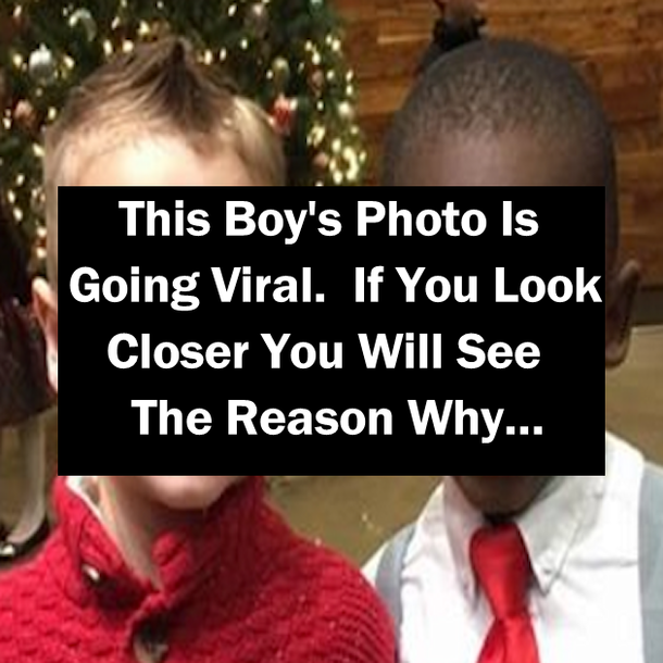 This Boy's Photo Is Going Viral.  If You Look Closer You Will See The Reason Why...