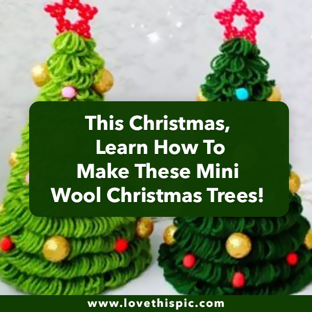 This Christmas, Learn How To Make These Mini Wool Christmas Trees!