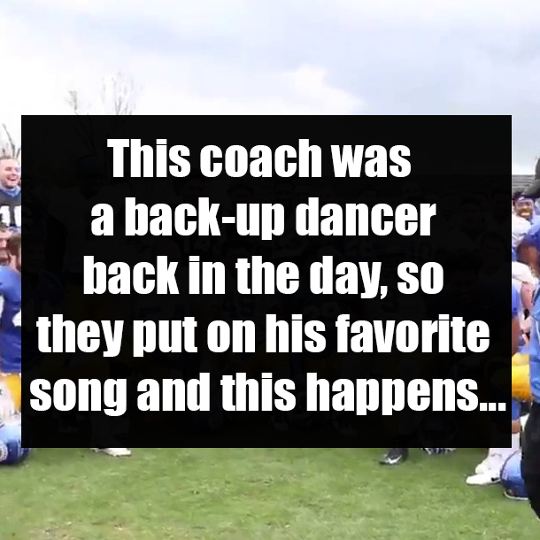 This coach was a back-up dancer back in the day, so they put on his favorite song and this happens...