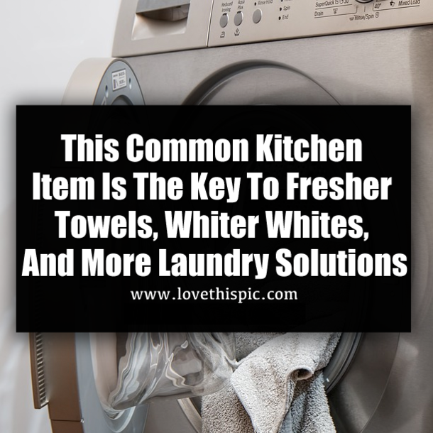 This Common Kitchen Item Is The Key To Fresher Towels, Whiter Whites, And More Laundry Solutions