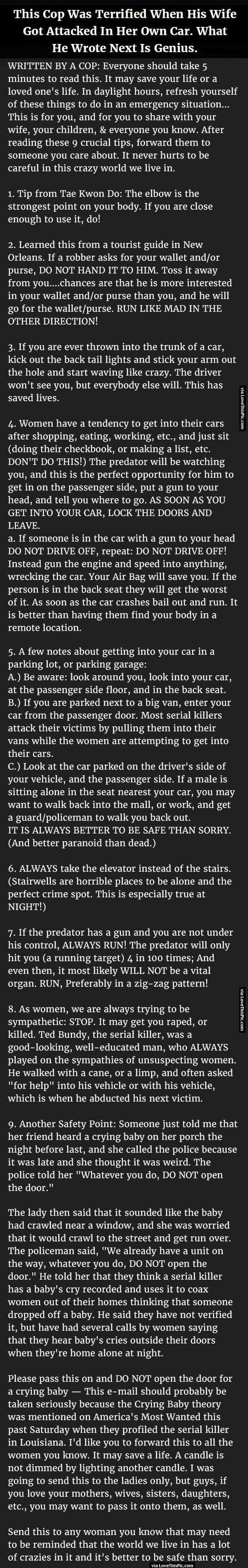 This Cop Is Terrified Was When His Wife Got Attacked In Her Own Car. What He Wrote Next Is Genius.