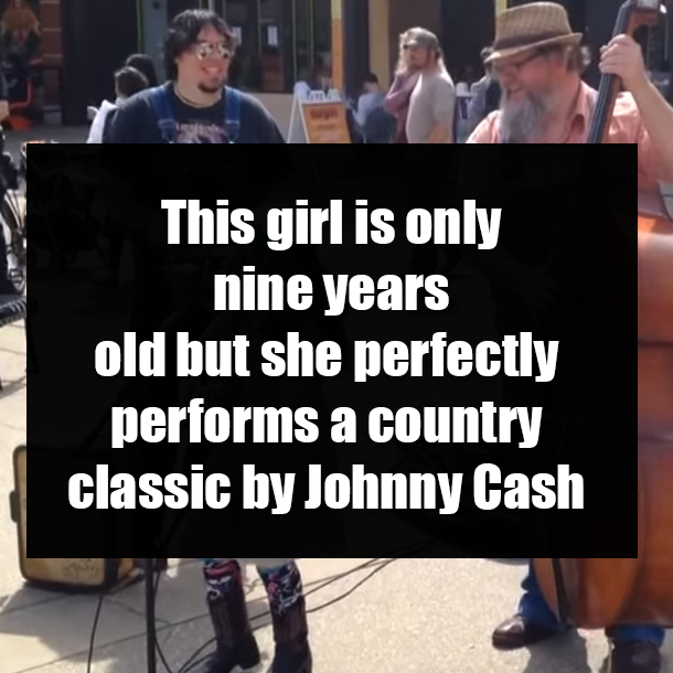 This girl is only nine years old but she perfectly performs a country classic by Johnny Cash