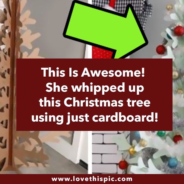 This Is Awesome! She whipped up this Christmas tree using just cardboard!