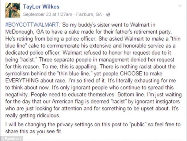 This Is The Cake Walmart Workers Refused To Make For A Police Officer - picture 4