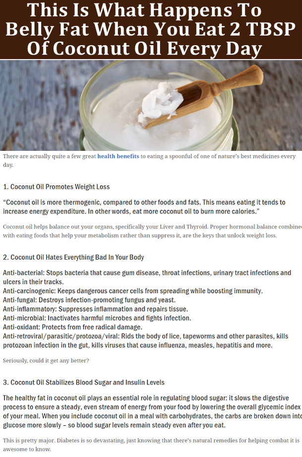 This Is What Happens To Belly Fat When You Eat 2 TBSP Of Coconut Oil Every Day